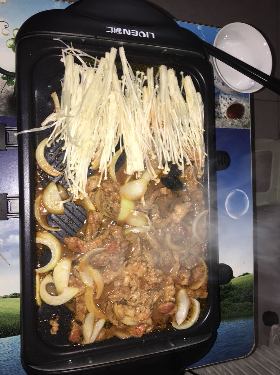 电烤炉 家用烧烤炉无烟韩式电烤盘不粘烤肉锅烤肉机煎肉煎烤盘晒单图