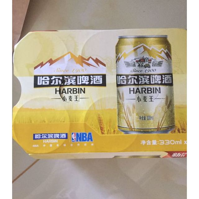 哈爾濱harbin啤酒小麥王330ml24聽整箱裝啤酒蘇寧自營國產啤酒