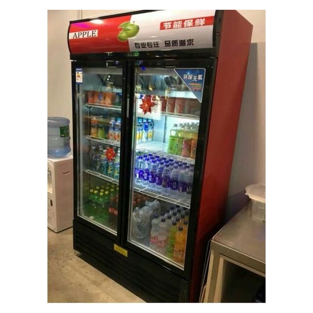 乐创(lecon) 618l双门展示柜冷藏保鲜立式冰柜三门商用冰箱饮料超市