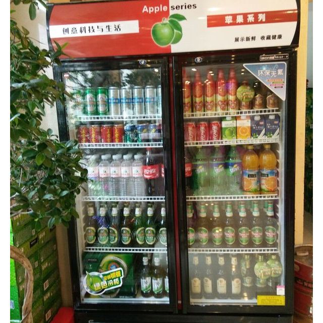 680l超市便利店雙門展示櫃冷藏保鮮立式冰櫃三門商用冰箱飲料超市冰櫃