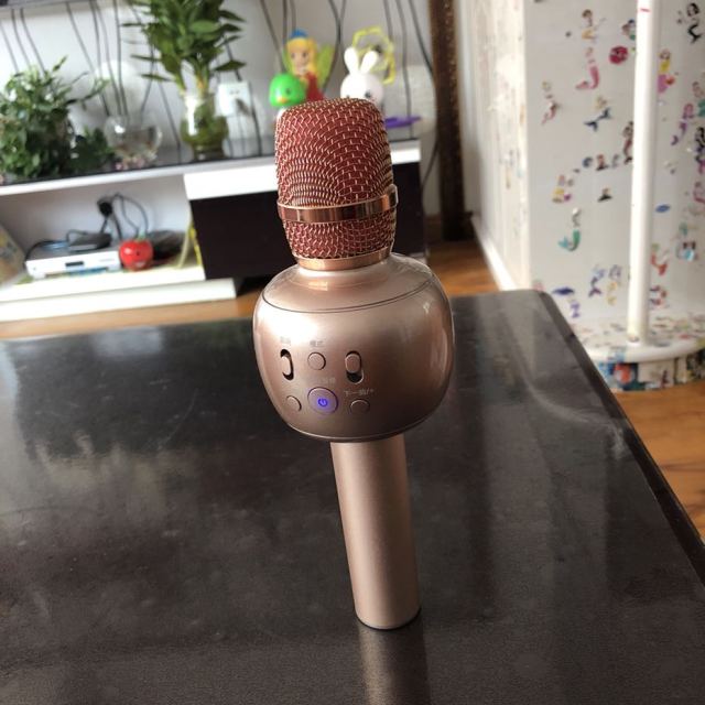 第一眼q16无线蓝牙话筒手机全民k歌神器家用唱歌音响一体麦克风玫瑰粉