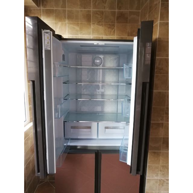 haier海尔冰箱bcd-471wdcd家用471升2级能效风冷无霜彩晶玻璃 节能双