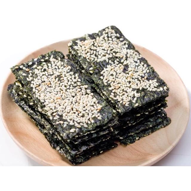 > 波力海苔芝麻夹心脆96g桶装 海苔即食 办公室儿童零食紫菜脆片商品