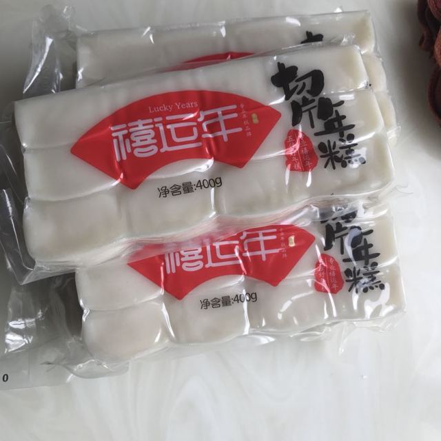 禧运年切片年糕400g*5袋装 水磨年糕片 糍粑年糕 韩式辣酱炒年糕食材