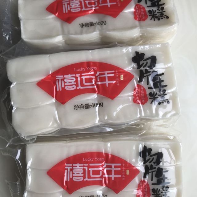 禧运年切片年糕400g*5袋装 水磨年糕片 糍粑年糕 韩式辣酱炒年糕食材