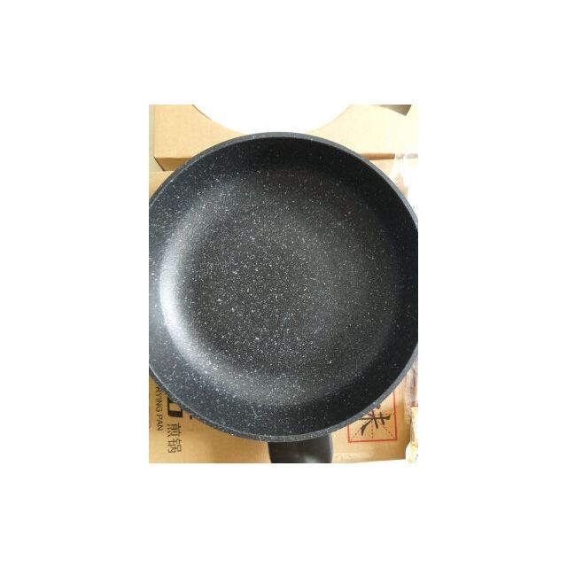 深煎锅麦饭石色不粘锅牛排煎锅煎蛋锅电磁炉通用26cm高清大图|实物图