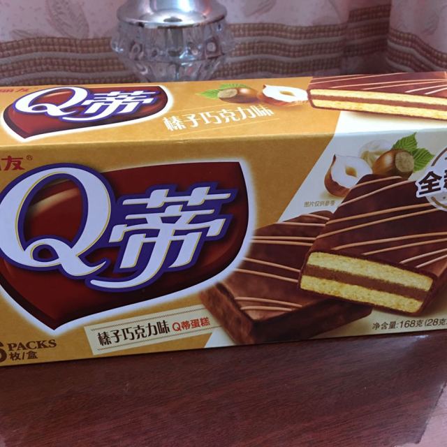 好丽友(orion) 糕点 q蒂蛋糕 榛子巧克力味168g/盒 6枚(蛋糕礼盒) 新