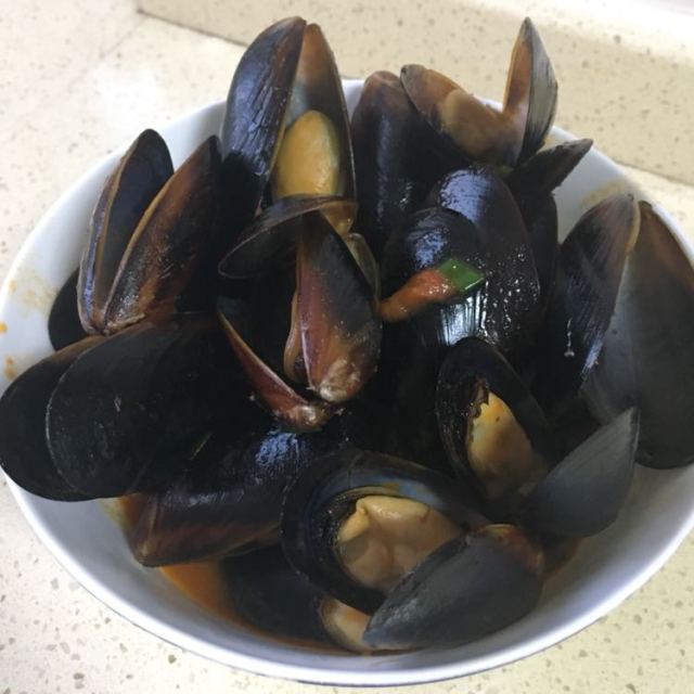 蓝雪熟冻智利紫贻贝番茄味450g2545只盒装海鲜水产