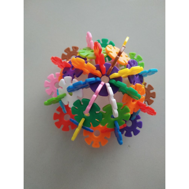 乐缔雪花片中号盒装加厚儿童早教益智玩具拼插积木插片幼儿园玩具36