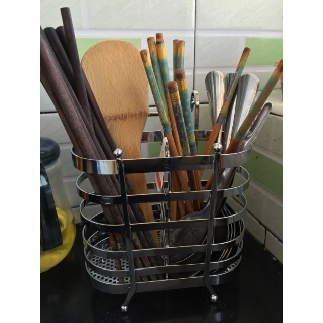 美厨 筷笼筷子架 不锈钢筷子筒(蛋形) 可悬挂沥水架置物架筷勺架子