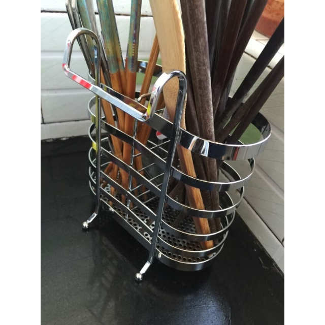 美厨 筷笼筷子架 不锈钢筷子筒(蛋形) 可悬挂沥水架置物架筷勺架子