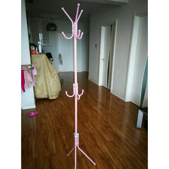 家时光简易铁衣帽架挂衣架落地衣架卧室内衣帽架简约现代室内衣帽架