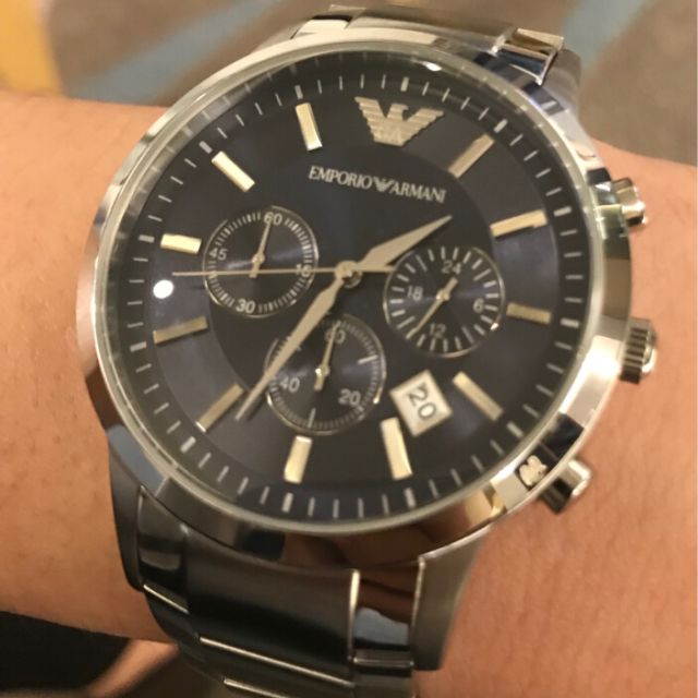 阿玛尼emporioarmaniar2448石英表男士不锈钢表带商务时尚男士腕表