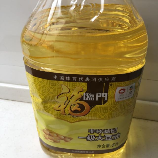 中粮福临门非转基因一级大豆油5l桶东北大豆中粮出品