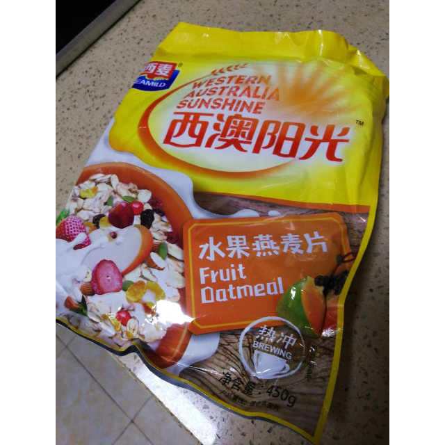 西麦 西澳阳光水果燕麦片450g*2袋 即食营养早餐 膳食纤维非膨化饱腹