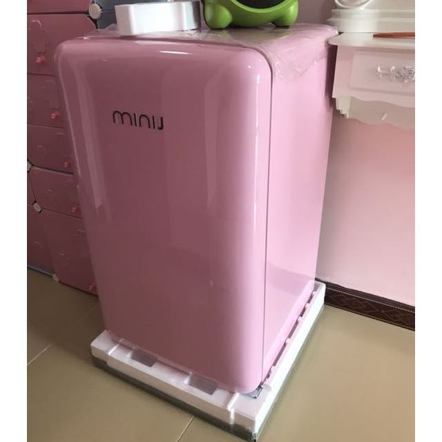 小吉minijbc121fa甜心粉121升单门小冰箱小型迷你冰箱时尚复古酒店