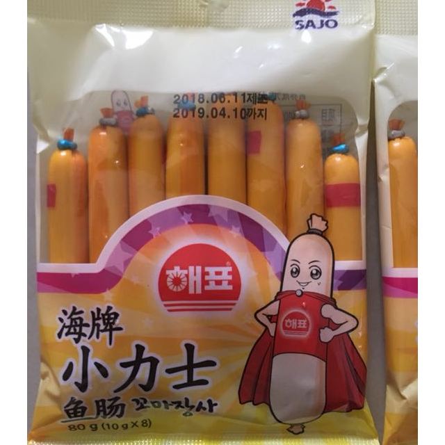 韩国进口海牌haepyo小力士鱼肠80g海味即食早餐休闲旅行聚餐零食鲜嫩