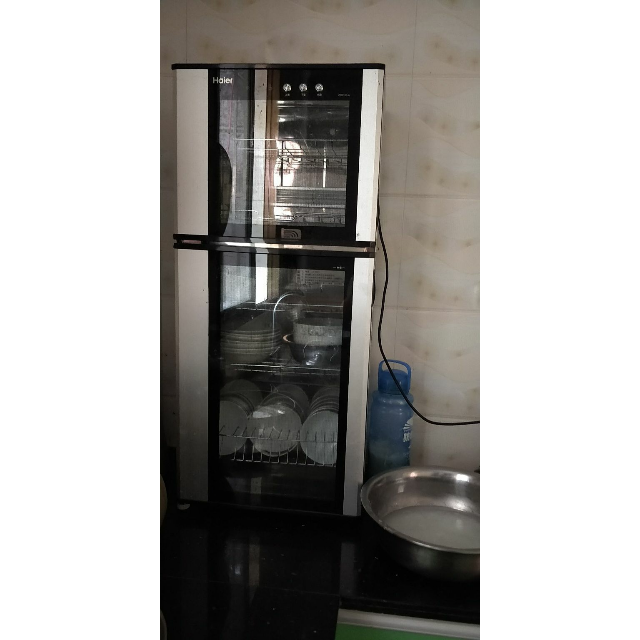 haier/海尔 ztd100-a消毒柜 立式家用 巴氏光波高温消毒 双门双温高温