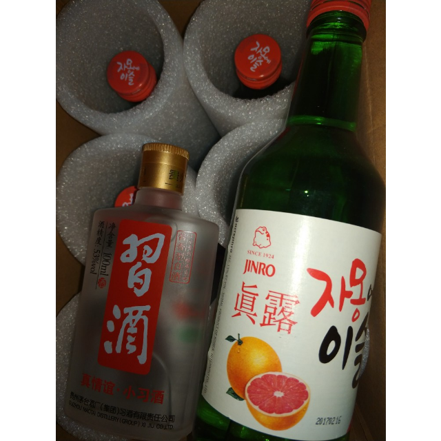 真露jinro烧酒韩国进口13西柚味360ml2瓶整箱装