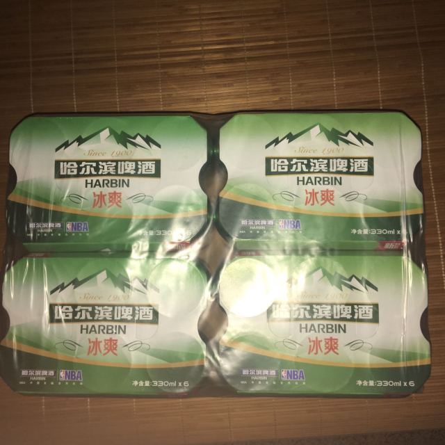 > 哈爾濱(harbin)啤酒冰爽330ml*24聽整箱裝啤酒蘇寧自營國產啤酒商品