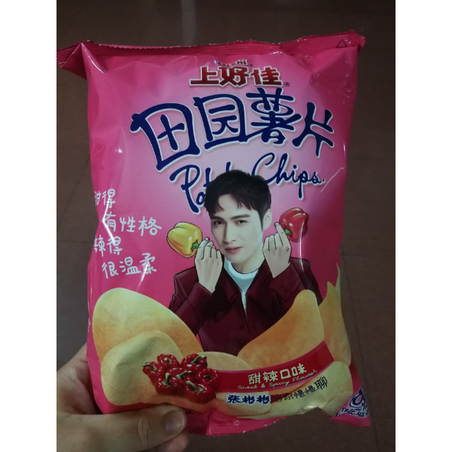 上好佳田园薯片甜辣口味80g袋