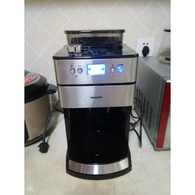 飞利浦philips咖啡机滴漏式家用全自动现磨一体带咖啡豆研磨功能hd