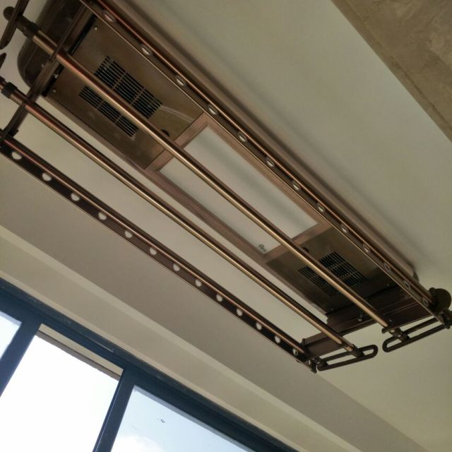 邦禾电动晾衣架遥控阳台升降晒衣架铝合金智能挂衣架双杆式自动折叠晾