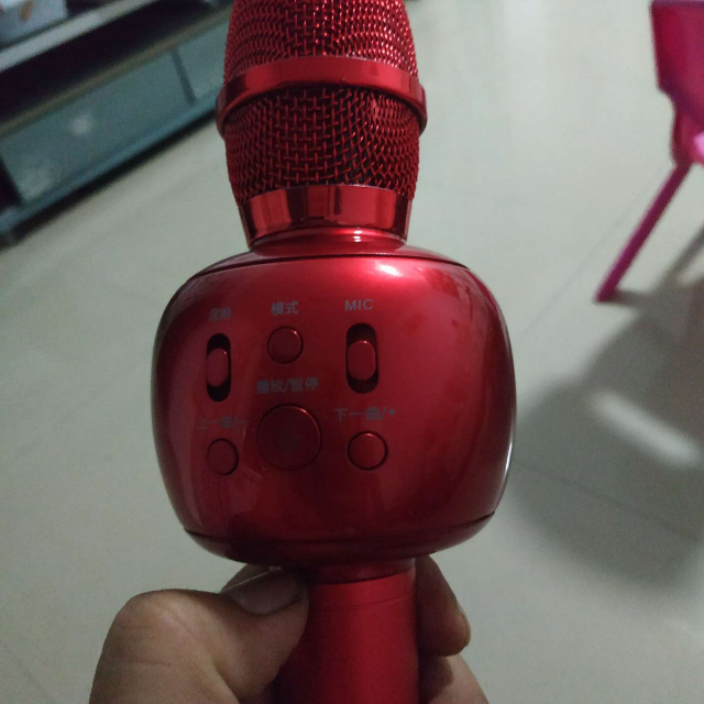 第一眼q16蓝牙话筒手机全民k歌神器家用唱歌音响一体麦克风35红色中国