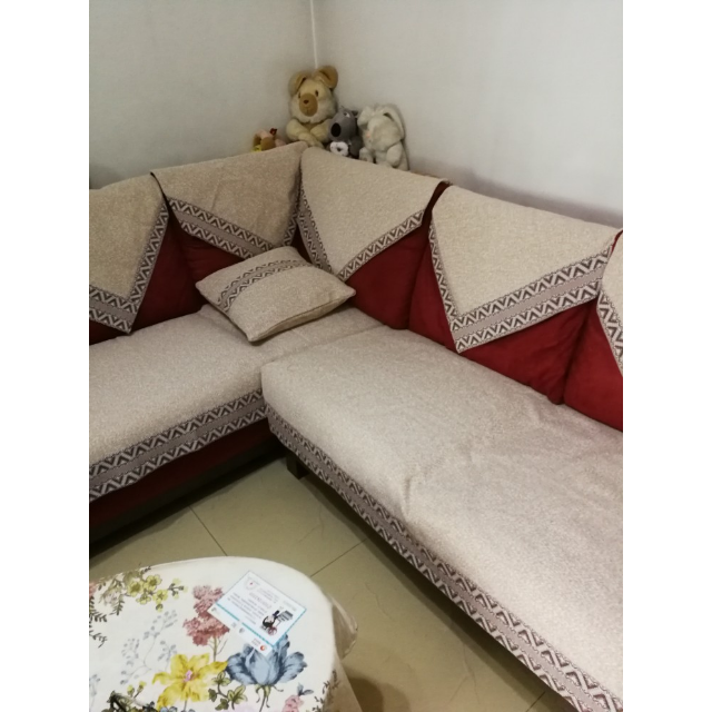 木儿家居棉线布艺沙发垫四季通用沙发套克罗斯驼色70cm70cm一片