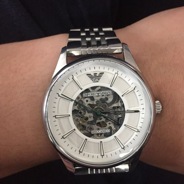 阿玛尼(emporio armani)ar1945手表男士表全自动机械镂空时尚商务男表