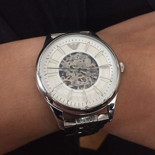 阿玛尼(emporio armani)ar1945手表男士表全自动机械镂空时尚商务男表
