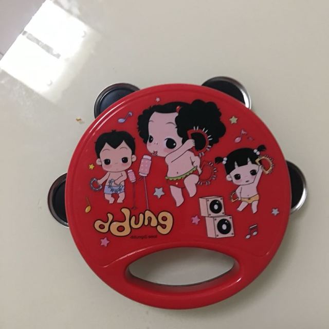 冬己儿童礼物儿童手拍铃鼓婴幼儿传统拍拍摇铃鼓益智玩具fde620红色