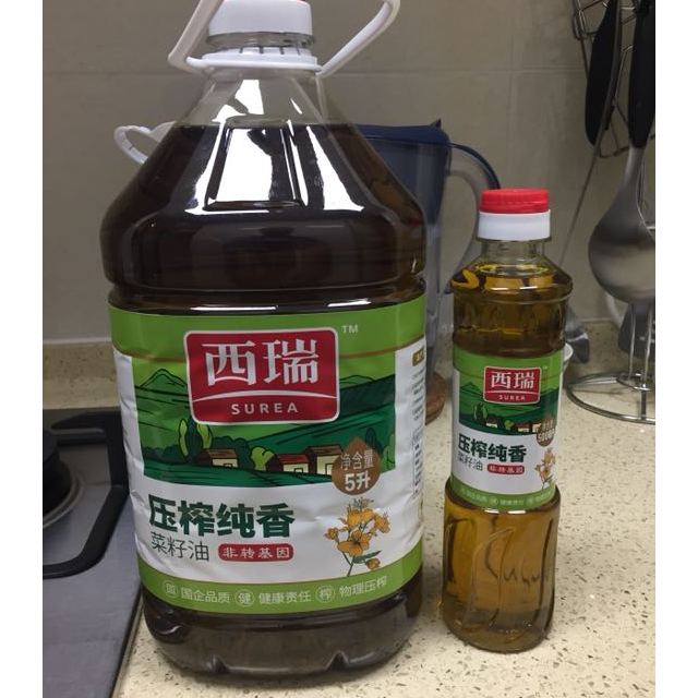 西瑞surea压榨纯香菜籽油5l500ml桶瓶装非转基因食用油物理压榨放心