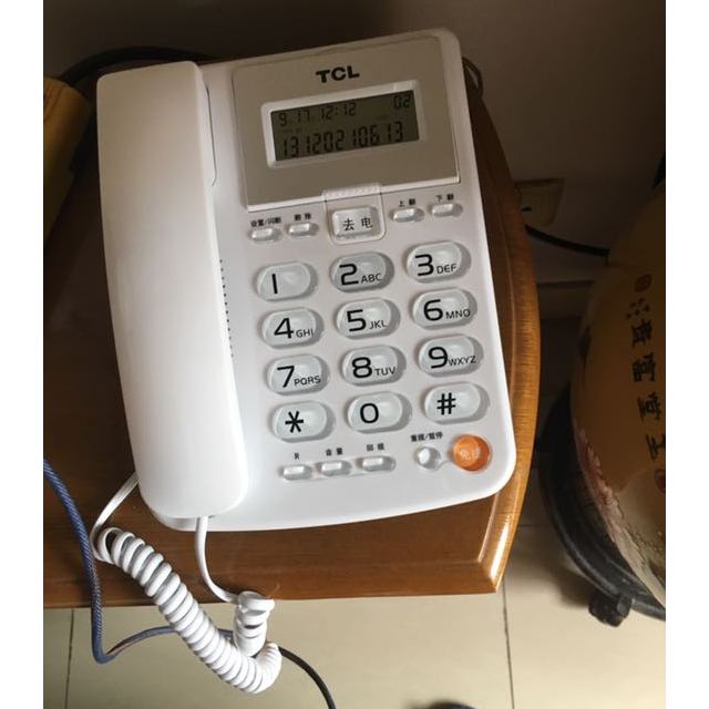 绳电话机座机来电显示免电池免提屏幕翻转大按键家用办公固定有绳座机