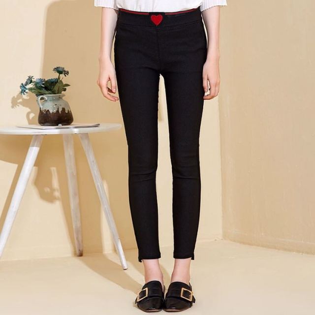美丽衣橱2018新款裤子女秋黑色松紧腰韩版修身小脚显瘦休闲裤潮a3女士