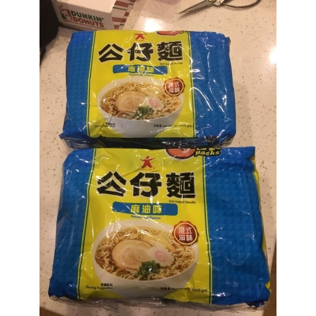 公仔麵五包經濟裝煮麵麻油味108g5袋