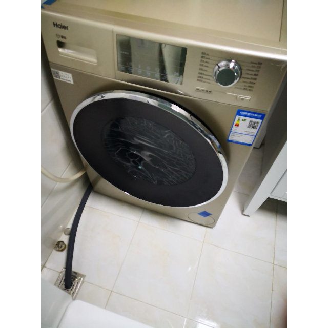 海尔(haier)xqg90-b12826gu1 9公斤 变频全自动家用滚筒洗衣机 中途添