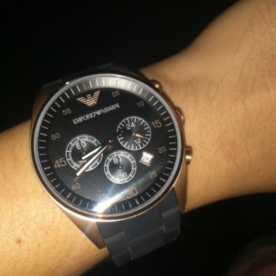 armani阿玛尼手表商务时尚休闲金属圆盘三眼多功能男士石英表ar2448