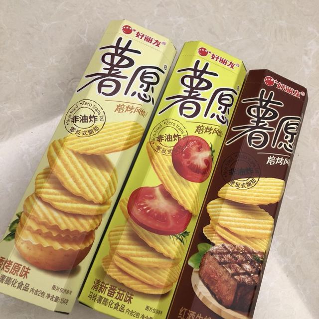 好麗友orion薯片薯願三連包312g組休閒零食休閒零食薯片膨化新老包裝