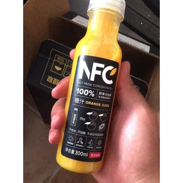 農夫山泉nfc果汁飲料100nfc橙汁300ml24瓶整箱