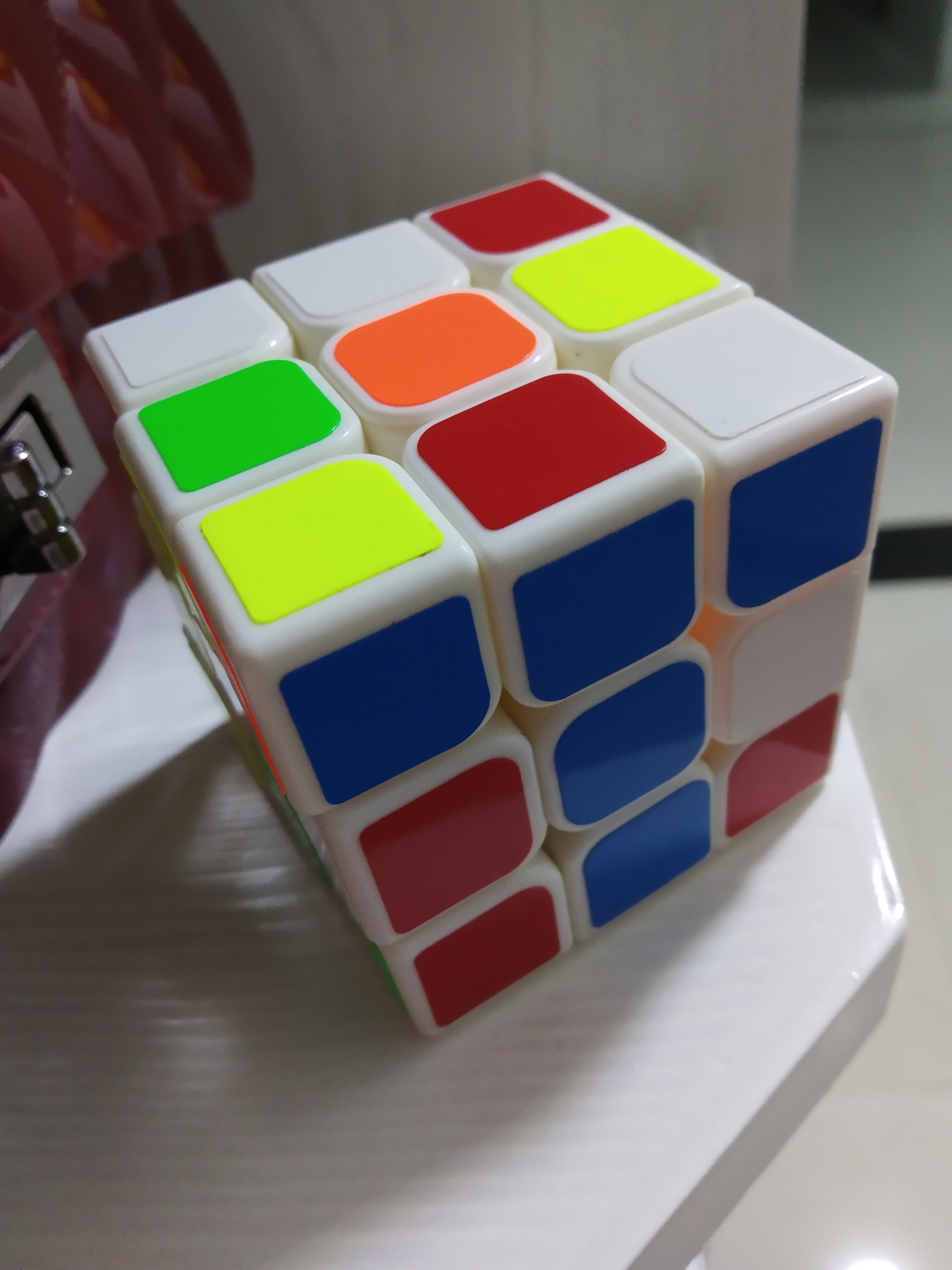 永骏冠龙魔方三阶玩具3阶魔方顺滑初学速拧专业比赛儿童益智玩具(白底