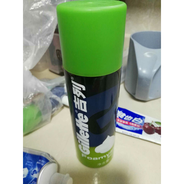 gillette/吉列剃须泡沫柠檬香型210g手动剃须刀剃须膏啫喱刮胡泡软化