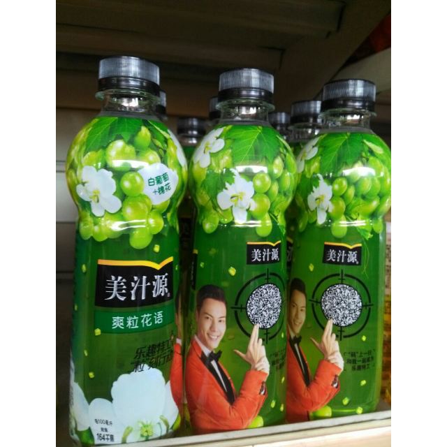 美汁源爽粒花语槐花风味葡萄汁饮料420ml12瓶装pet整箱装可口可乐coca