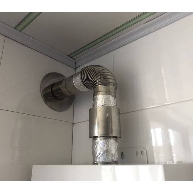 帮客材配0160mm燃气热水器不锈钢强排烟管50cm整箱110只出售银色