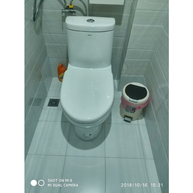 箭牌arrow箭牌马桶卫浴连体式大冲力冲落式地排坐便器直冲马桶