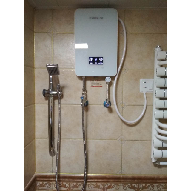 约克york即热式电热水器ykf2白2秒速热家用6500w触控式快速制热淋浴