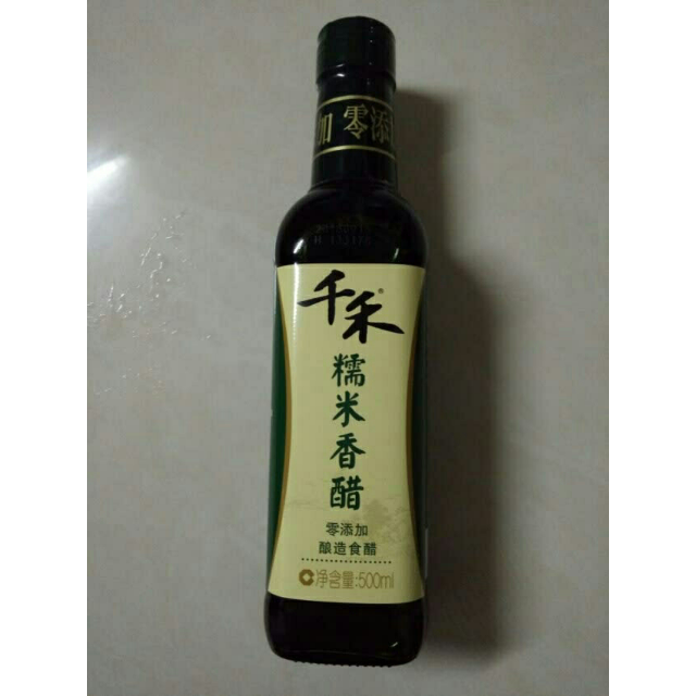 千禾糯米香醋500ml糯米酿造食用醋凉拌炒菜调料品可泡黑豆源于中国