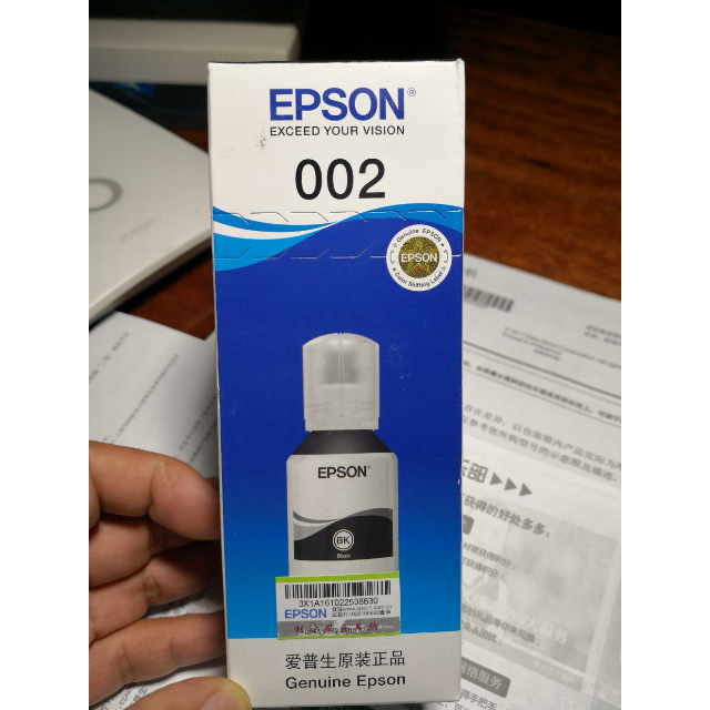 爱普生(epson)002系列原装黑色墨水 c13t03x180(适用l4158/l4156/l4