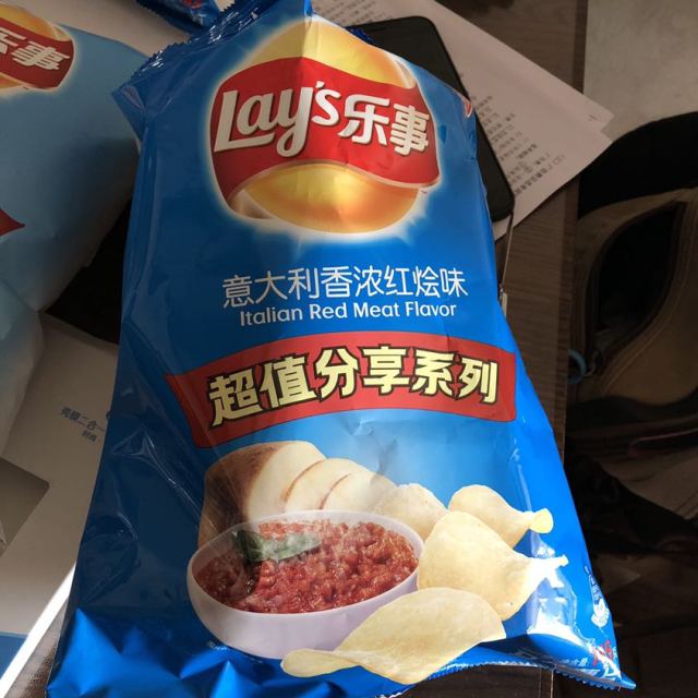 乐事lays薯片马铃薯片意大利香浓红烩味135g袋装休闲零食