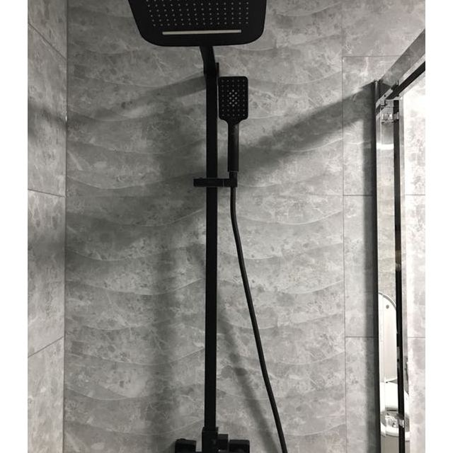 德国黑森林全铜家用欧式明装黑色挂墙式沐浴卫浴花洒磨砂亚光智能恒温